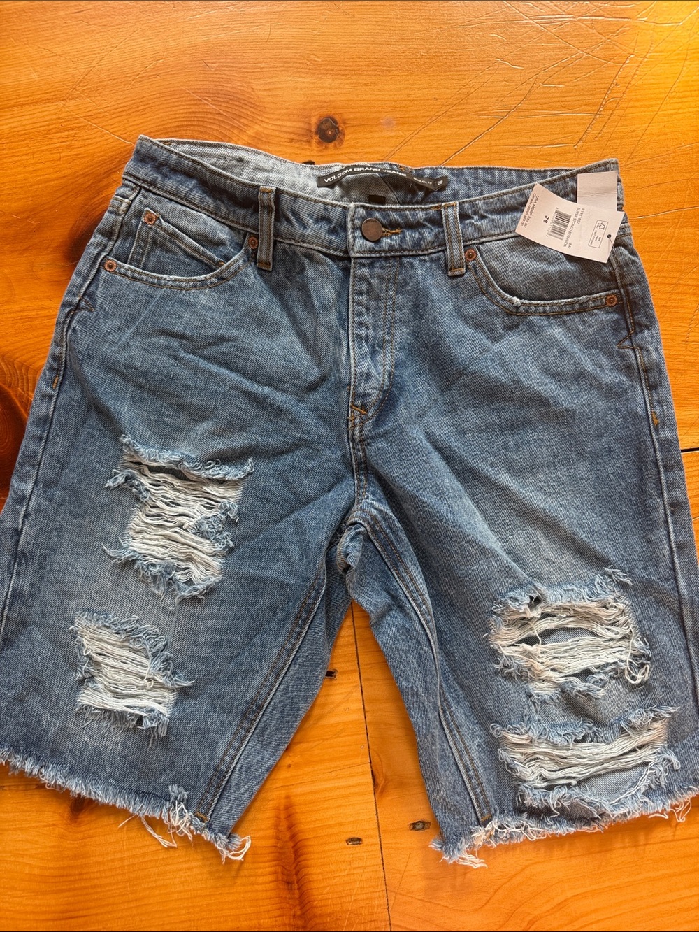 Distressed Bermuda Shorts - Blue